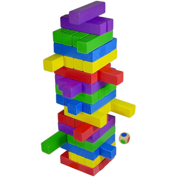 48 Pieces Block Stacking Game for kids from ages 3-93 The Timber Tower Wood